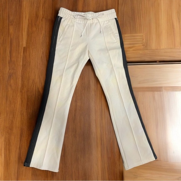 White and Black Joggers with Contrasting Stripe - Picture 4 of 9